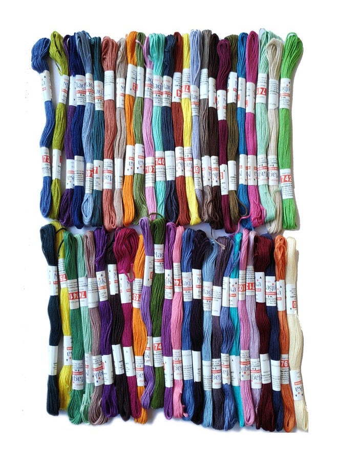 Vardhman Threads Magica Cotton Embroidery Thread Set (Multicolour, 8 m 100 Skeins) - Image 1